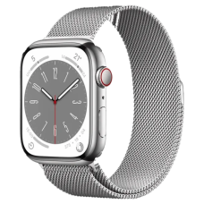 Смарт-годинник Apple Watch Series 8 GPS + Cellular 41mm Silver S. Steel Case w. Milanese Loop Silver (MNJ73/MNJ83)