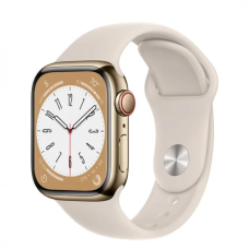 Смарт-годинник Apple Watch Series 8 GPS + Cellular 45mm Gold S. Steel Case w. Starlight S. Band (MNKM3)