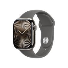 Смарт-годинник Apple Watch Series 10 GPS + Cellular 42mm Natural Titanium Case w. Stone Grey Sport Band - M/L (MWXE3)