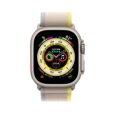 Смарт-годинник Apple Watch Ultra GPS + Cellular 49mm Titanium Case with Yellow/Beige Trail Loop - S/M (MNHD3/MNHK3)