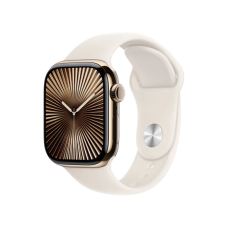 Смарт-годинник Apple Watch Series 10 GPS + Cellular 42mm Gold Titanium Case w. Starlight Sport Band - M/L (MX073)