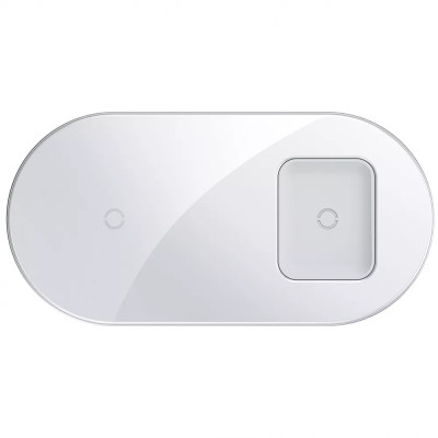 Бездротовий зарядний пристрій Baseus Simple 2-in-1 18W White (WXJK-02)