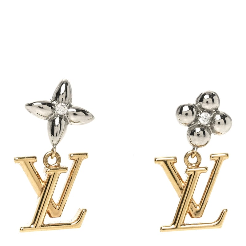 метал кристал LV Iconic Flower сережки золото срібло