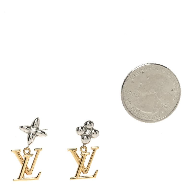 метал кристал LV Iconic Flower сережки золото срібло