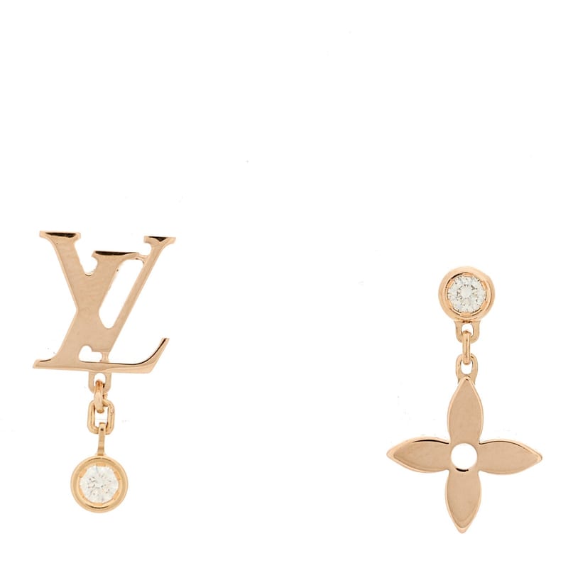 18K жовте золото діамант Idylle Blossom LV Stud сережки