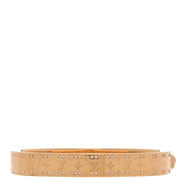 Brass кристал Monogram Nanogram Strass браслет M золото
