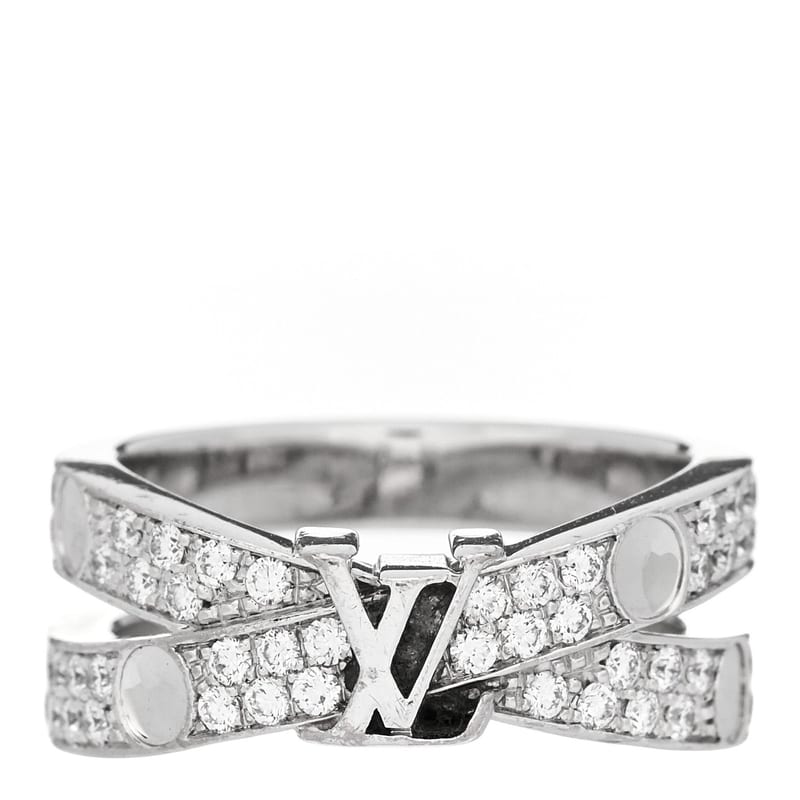 18K біле золото діамант Empreinte Double Pave каблучка 49 5