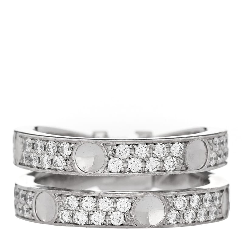 18K біле золото діамант Empreinte Double Pave каблучка 49 5