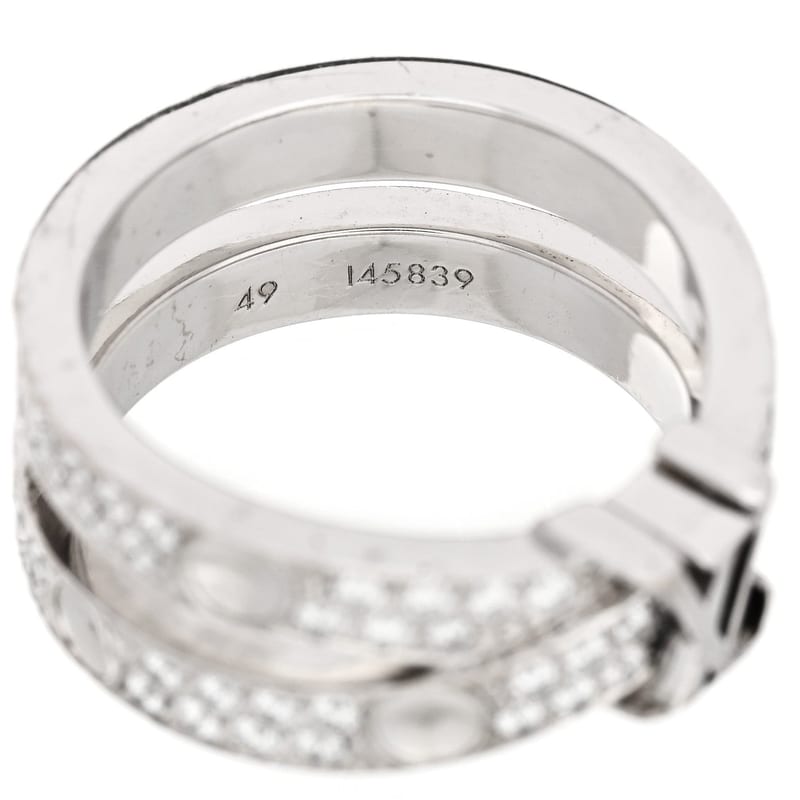 18K біле золото діамант Empreinte Double Pave каблучка 49 5