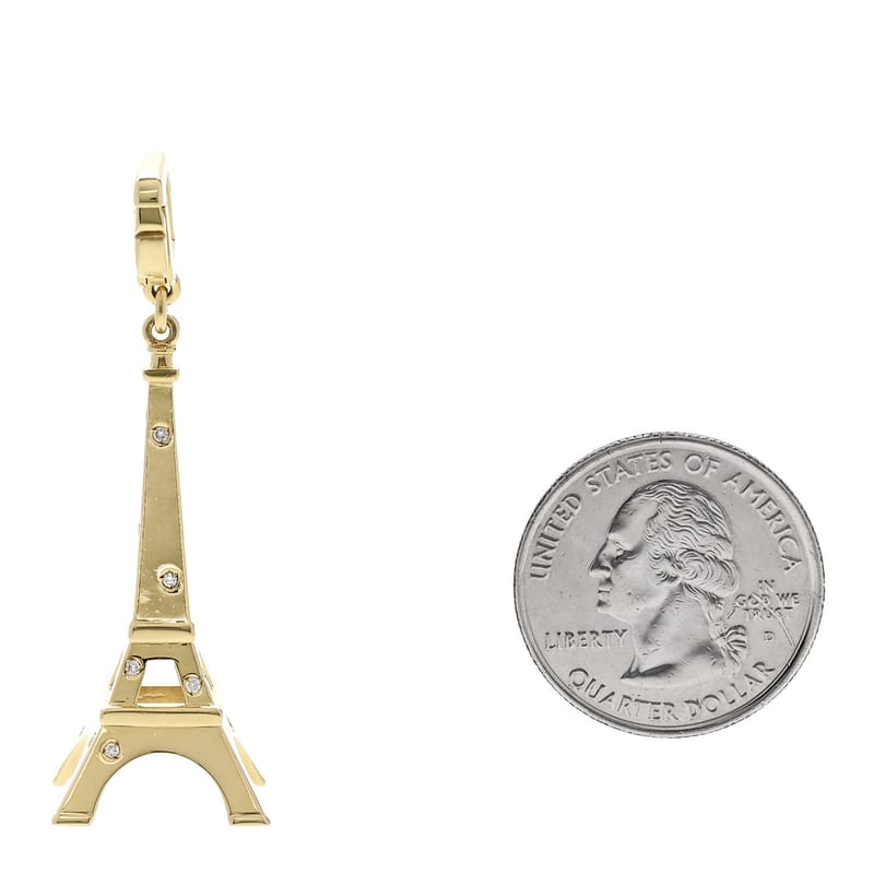 18K жовте золото діамант Eiffel Tower Charm