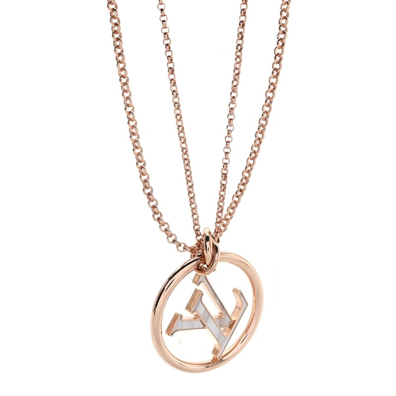 метал Enamel LV Stellar Long кольє рожеве золото